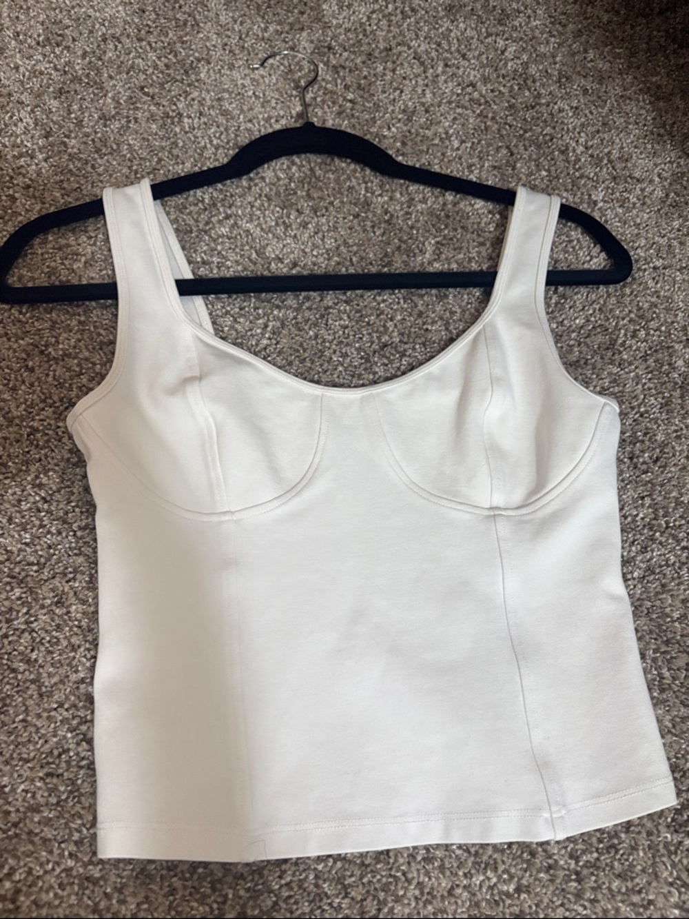 Abercrombie & Fitch White Sculpted Bust Tank